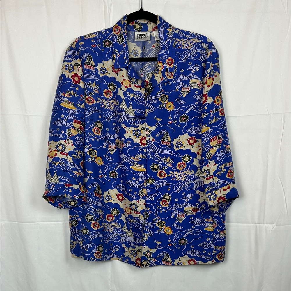 CHICO’s DESIGN Blue and Red Women's Shirt
